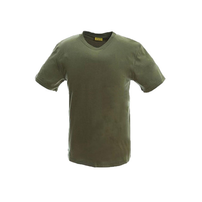 Abnutzungsbaumwollet-shirt strickte Militärbaumwollgewebe-Rundhalsausschnitthemd 100% der Armee grünes taktisches Mannhemd