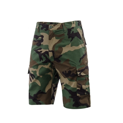 Qualität  Woven Military Men Tactical Short Pants OEM Waterproof Woodland Camo Fabrik