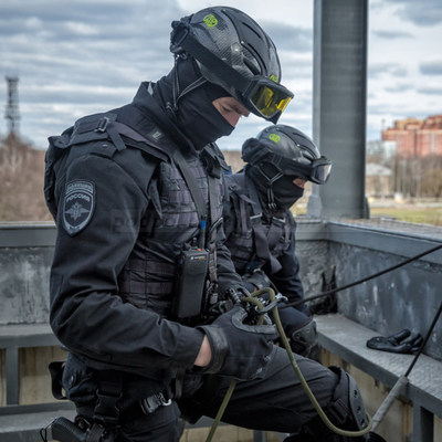 Schwarze militärische taktische kugelsichere Weste hohe Haltbarkeit mit weichem Trauma Pad enthalten