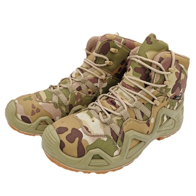 Schlagdämpfende Kampfstiefel aus langlebigem Leder Flachhaul Fußfläche hoch