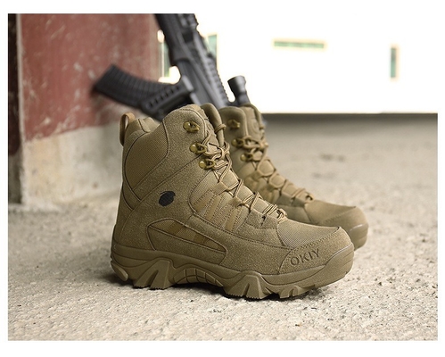 Großhandel High-Top Bergsteiger Stiefel Braune Taktik-Stiefel für Männer rutschfeste, wasserdichte Trainingsstiefel