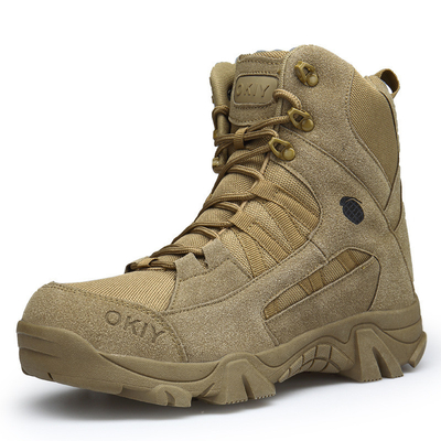 Großhandel High-Top Bergsteiger Stiefel Braune Taktik-Stiefel für Männer rutschfeste, wasserdichte Trainingsstiefel