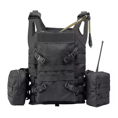 Tactico Schwarzes Leder Schulter Molle Taschen Platte Träger Training Taktische Weste mit Wasserbeutel