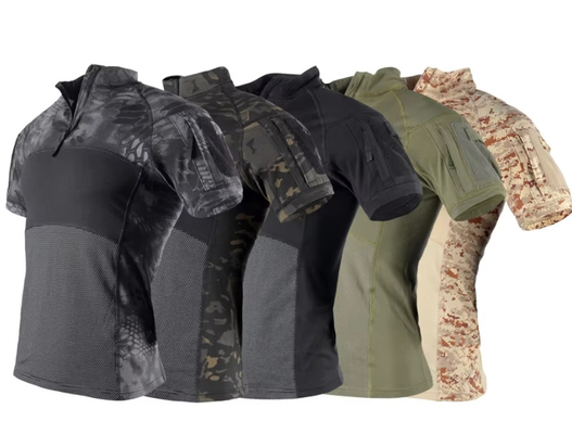 Taktische Uniform mit kurzen Ärmeln Taktischer Anzug Tarnung lose, schnell trocknende Outdoor-Sportkleidung
