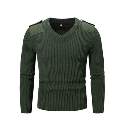 Männer Olivengrün Gewirkt Herbst Winter Warm halten Dicke Kampfswetter Outdoor Taktischer Pullover