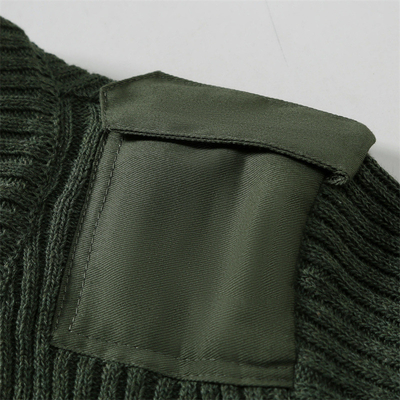 Männer Olivengrün Gewirkt Herbst Winter Warm halten Dicke Kampfswetter Outdoor Taktischer Pullover