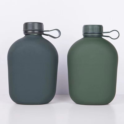 Camping-Schüler Wasserflasche Aluminium Körper mit Gummi beschichtet matte Oberfläche mit Tasche Schulterstreifen