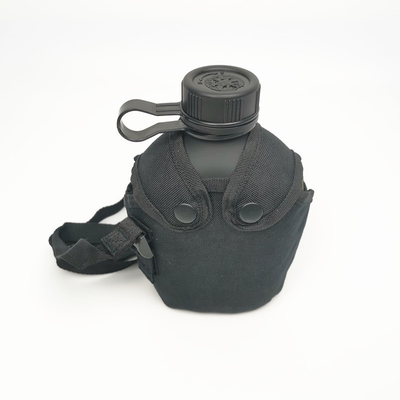 Camping-Schüler Wasserflasche Aluminium Körper mit Gummi beschichtet matte Oberfläche mit Tasche Schulterstreifen
