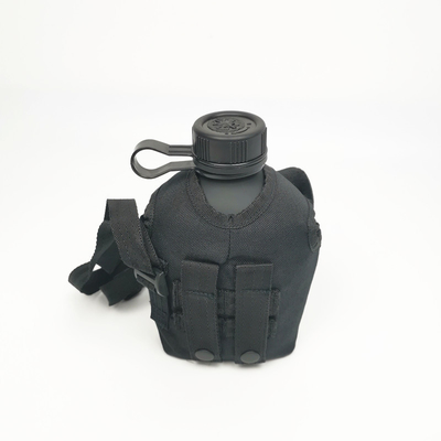 Camping-Schüler Wasserflasche Aluminium Körper mit Gummi beschichtet matte Oberfläche mit Tasche Schulterstreifen