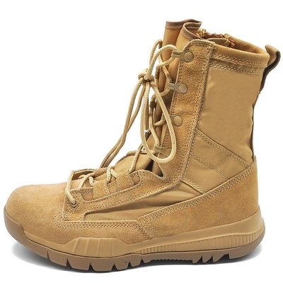 Hohe Schuhe Leichtgewicht Wüstenwasserdicht Sport Gummi Kampfschuhe Schwarzes Leder Taktische Stiefel für Männer