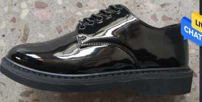 Kuh-lederne schwarze glänzende formale Schuhe Gummi-Outsole-Offizier in der Armee Shoes