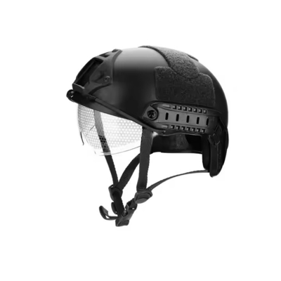 Langlebiger schwarzer taktischer Schutzhelm mit Glas für taktisches Training