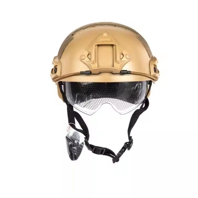 Langlebiger schwarzer taktischer Schutzhelm mit Glas für taktisches Training