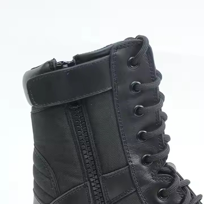Schwarze Full-Grain-Leder-Stiefel Sicherheits-Gummi-Hardsoled PU Echtleder-Outdoor-Stiefel für Männer