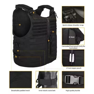 Tactical Vest Factory Oxford Schwarze Männer Training Weste Jagd Molle Platte Träger Taktische Dienstweste