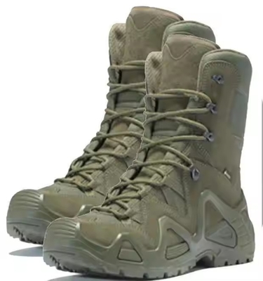 Fabrik Großhandel High-Top Braun Leder Outdoor Sport Überleben Wüste Sicherheit Taktische Kampfschuhe