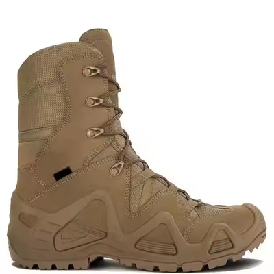 Fabrik Großhandel High-Top Braun Leder Outdoor Sport Überleben Wüste Sicherheit Taktische Kampfschuhe
